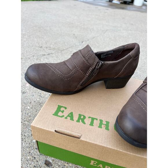 Earth Origins Dylan brown leather slip on casual shoes/booties, women's size 9 - Picture 3 of 11